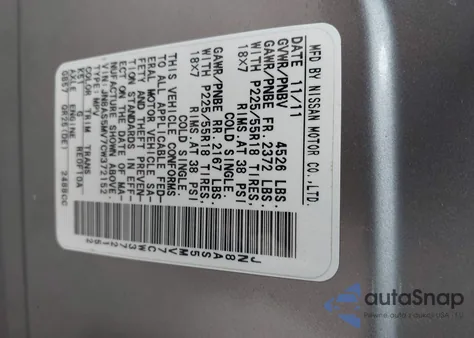 2012 Nissan Rogue Sv W/Sl Pkg from USA, damaged, VIN JN8AS5MV7CW372152